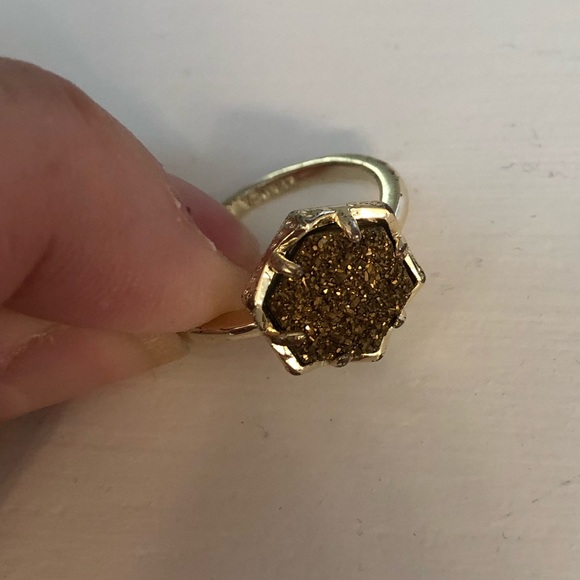 Kendra Scott gold Kylie druzy ring - Picture 2 of 3